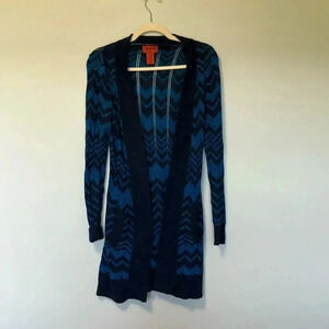 Missoni for  Target crochet blue black long cardigan